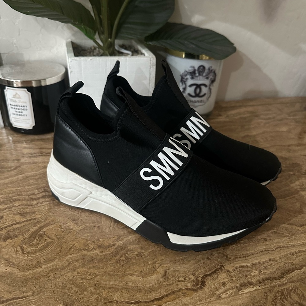 Steve Madden Black and White Slip-On Sneakers